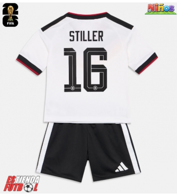 Alemania Angelo Stiller #16 Primera Equipación Niños Mundial 2026 Manga Corta (+ Pantalones cortos)